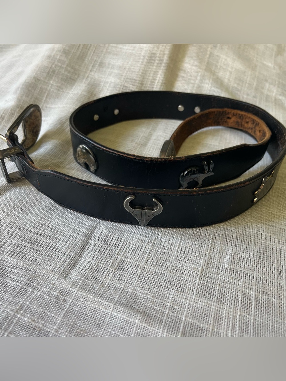 Western Animal Studded Western Leather Belt